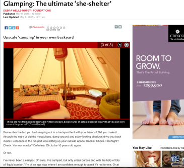 Glamping and the 'Ultimate she-shelter'